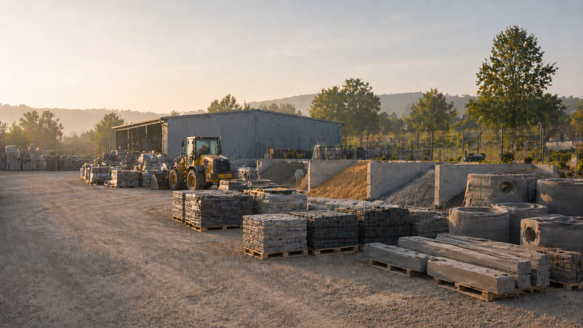 Materiały budowlane – składowisko prefabrykatów i kruszyw